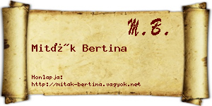 Miták Bertina névjegykártya